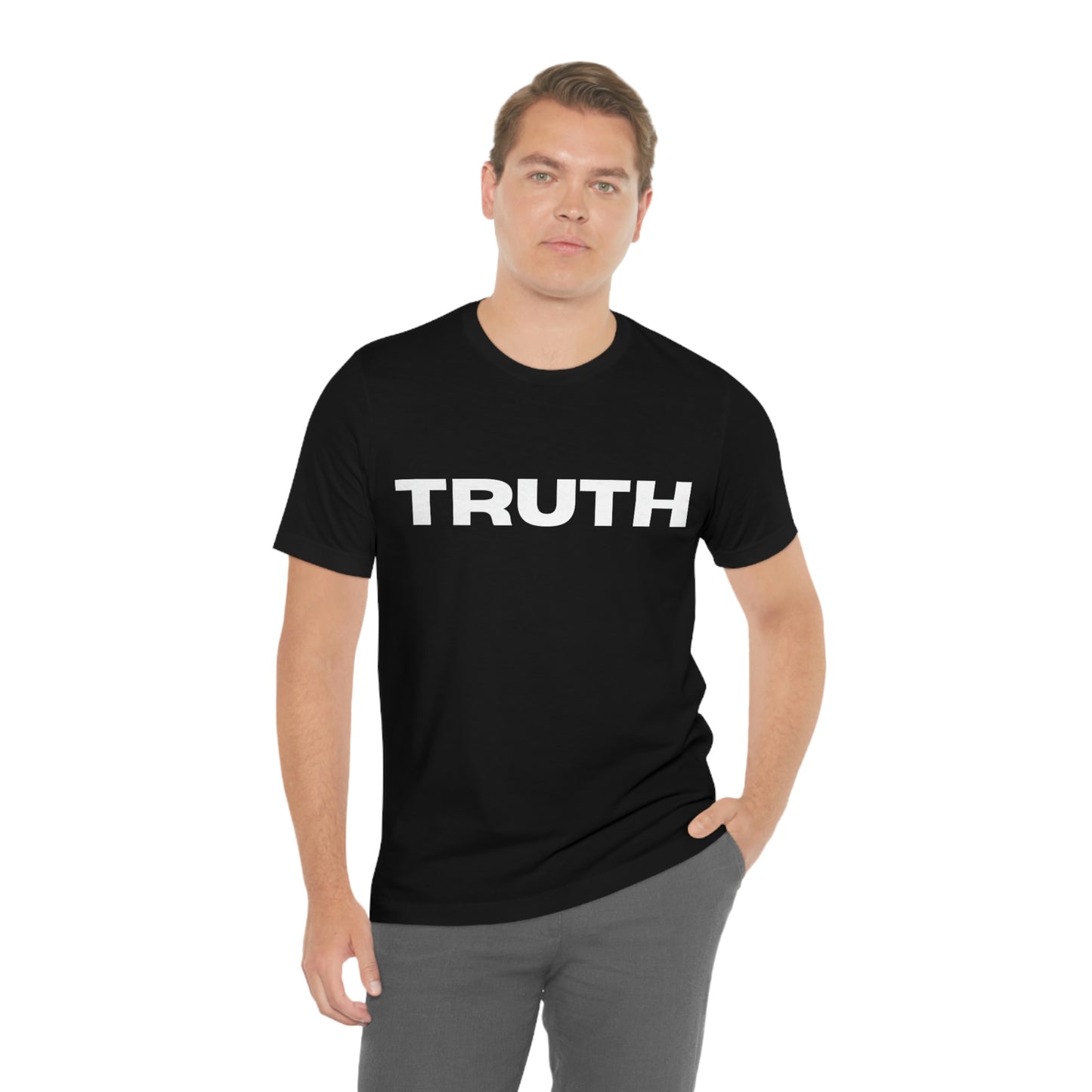 Truth t-shirt, front "Truth", back "I try in my imperfect best to speak the TRUTH." by Lin Wood