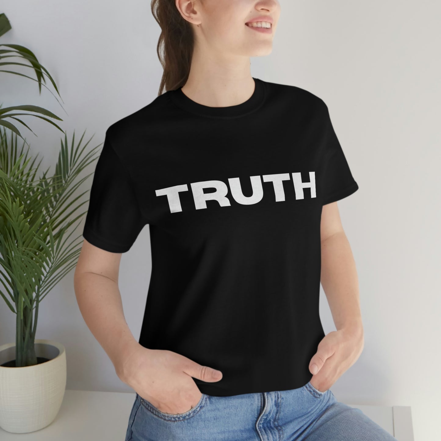 Truth t-shirt, front "Truth", back "I try in my imperfect best to speak the TRUTH." by Lin Wood