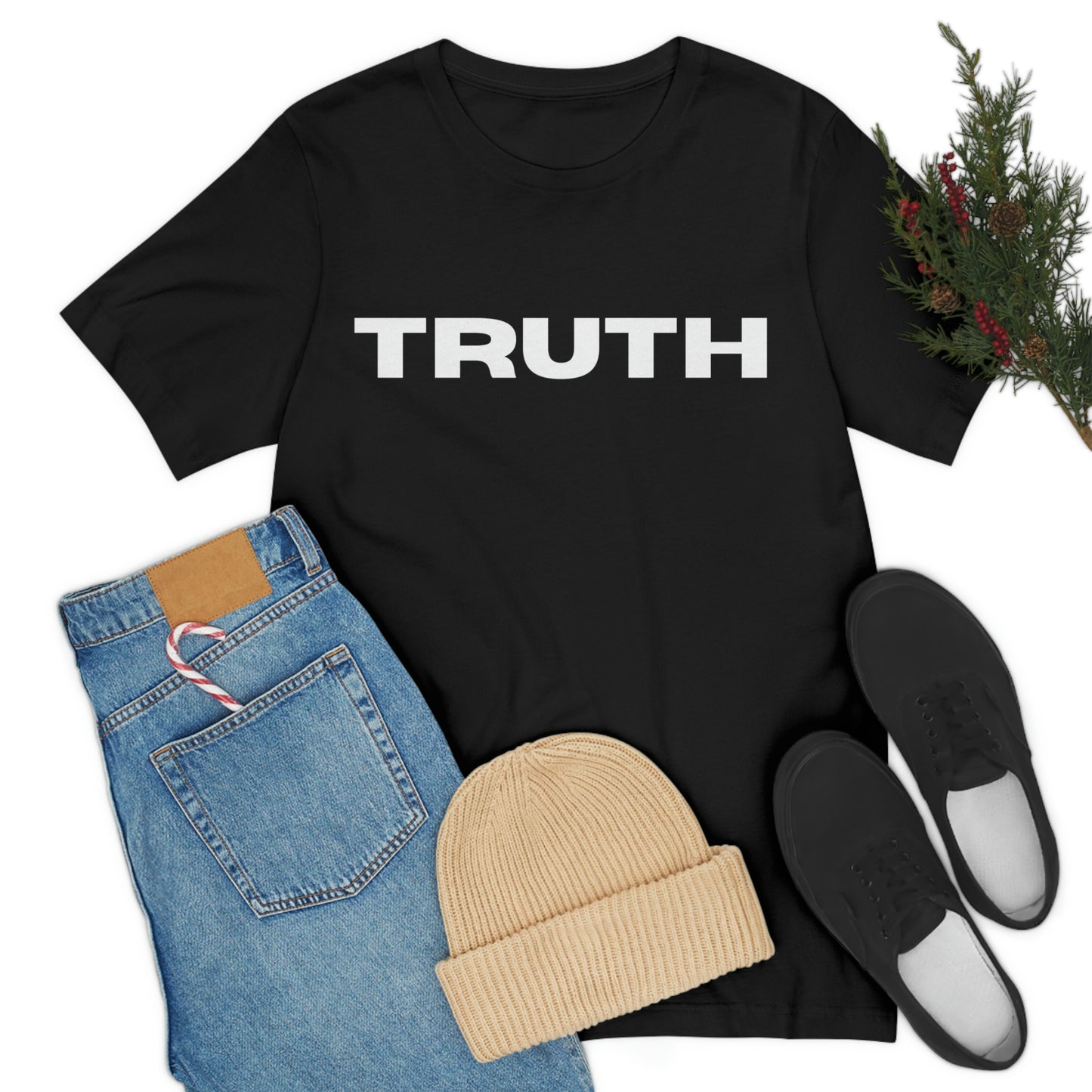 Truth t-shirt, front "Truth", back "I try in my imperfect best to speak the TRUTH." by Lin Wood