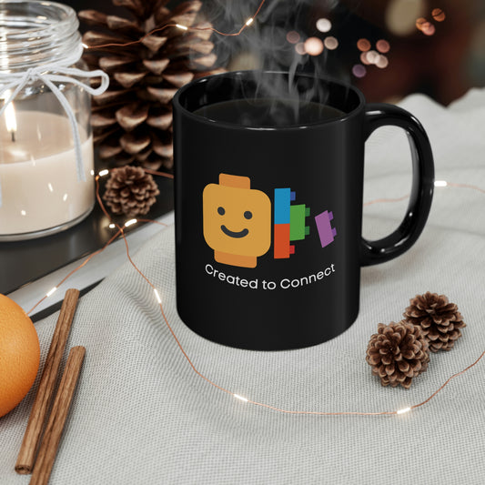 Created to Connect Positive Message 11oz Black Mug