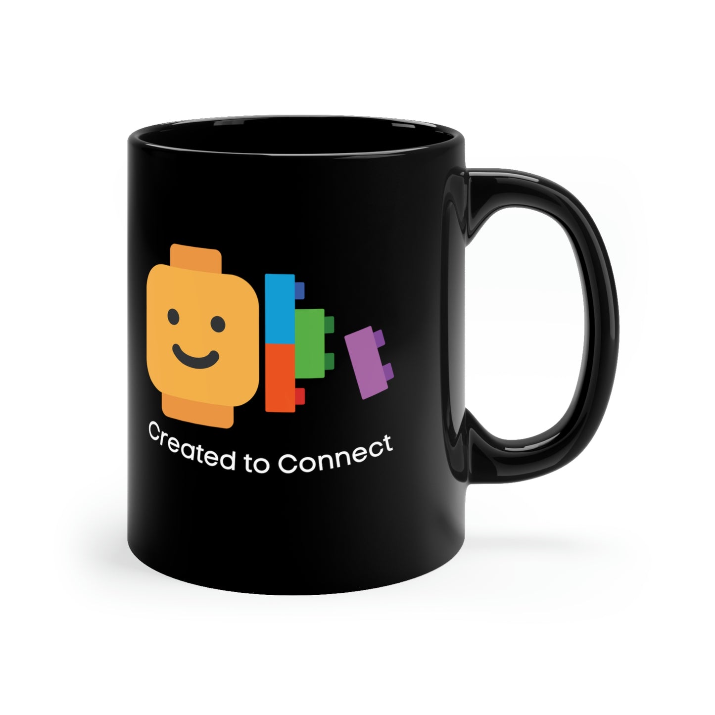 Created to Connect Positive Message 11oz Black Mug